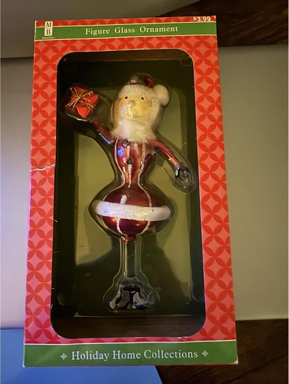 Vintage "6" NIB Glass Merry-Brite Figure Glass Christmas Ornament 2005 Santa